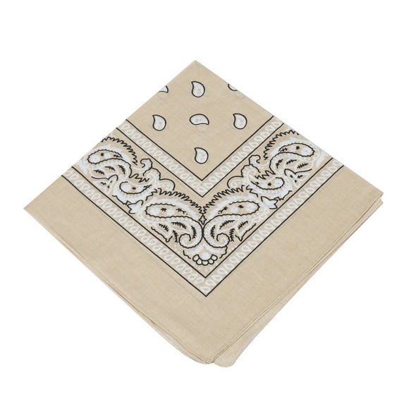 VERATOWN 100 percent Cotton Paisley Bandanas Beige