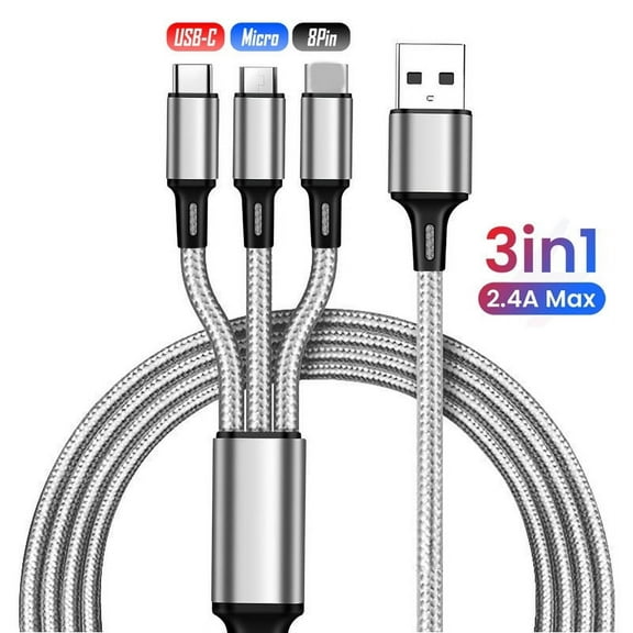 VERATOWN 4' Male Type B Connector to Female USB cable, Silver