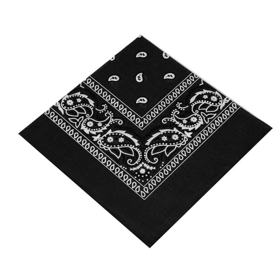 VERATOWN Paisley 100% Cotton Square Bandana Black