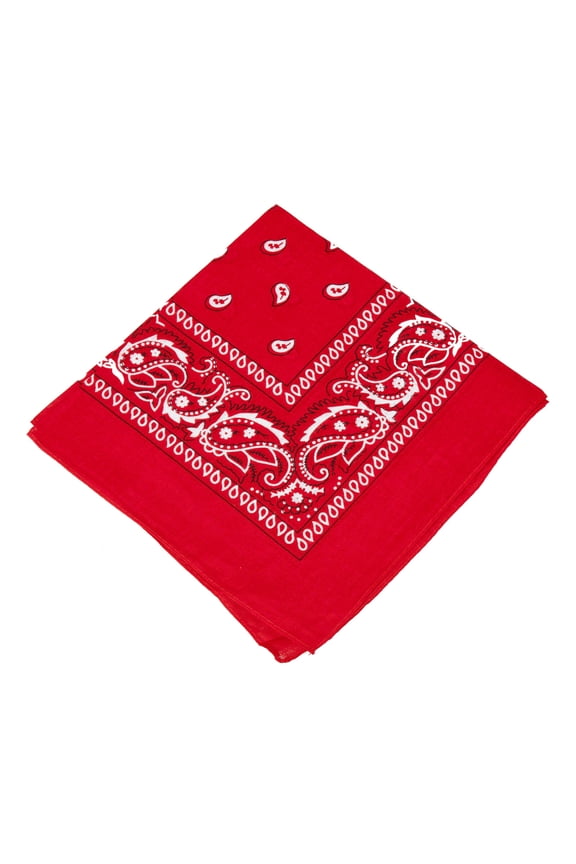 Paisley Cotton Scarf Head Neck Bandana Square Red