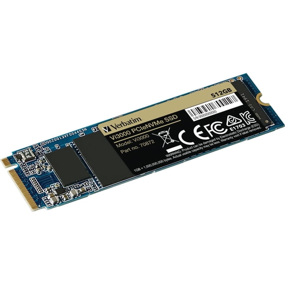 Verbatim Vi3000 512 GB Solid State Drive, M.2 2280 Internal, PCI Express NVMe (PCI Express NVMe 3.0 x4)