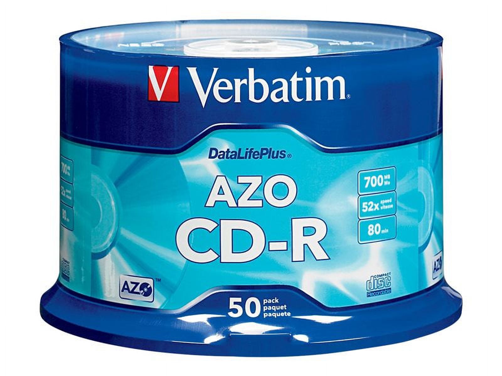 VERBATIM CD-R DL+ BRAND 50pk 700MB/52X SPIN-SLVR - image 1 of 1