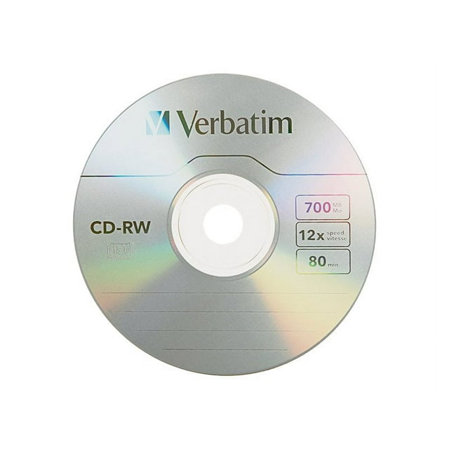 VERBATIM CD-RW DL+ BRAND 10pk 700MB/4X COLOR SLIM