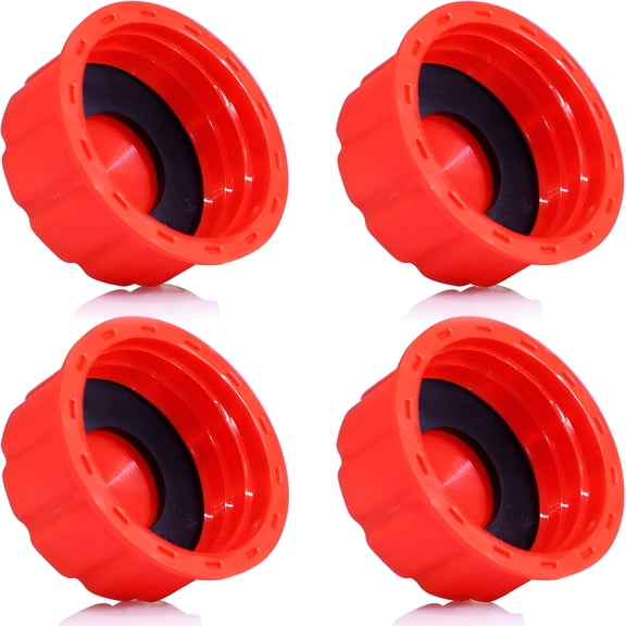 VERDANO 5 Gallon Gas Can Cap Replacement,Coarse Thread Gas Cap for Gasoline,Portable Gas Tank Lid for 5+ Gallon Plastic and Metal Gas Cans,Includes Spout Replacement Old Style(Pack of 4)