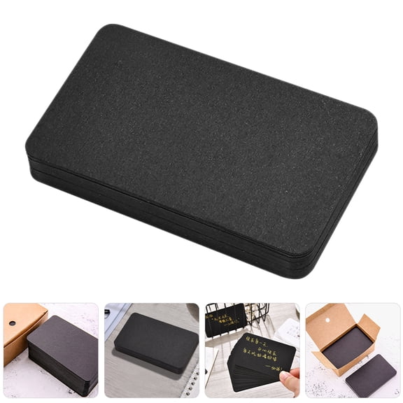 VERDANVERSE 100Pcs Black Cardstock Note Cards for Study, DIY Messages, and Scrapbooking