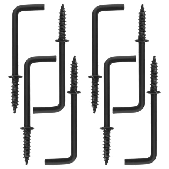 VERDANVERSE Black Metal Right Angle Screw Hooks - Self Tapping Secure Fixing for Wall