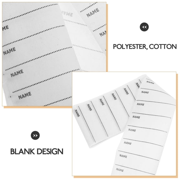 VERDANVERSE Washable White Iron-on Clothing Labels, Durable, Blank, 100Pcs
