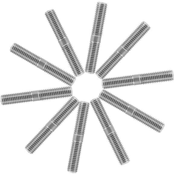 VERDANVERSE 10Pcs Double End Thread Screw Stainless Steel For DIY Projects