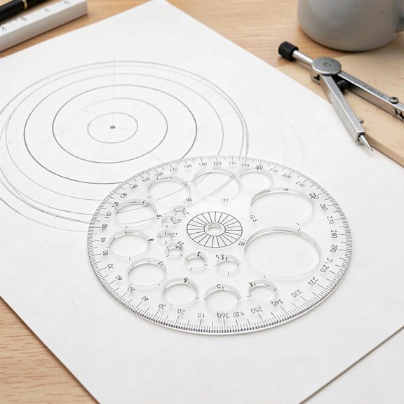 VERDANVERSE 10pcs Circle Template for Drafting with 360 Degree Measurement