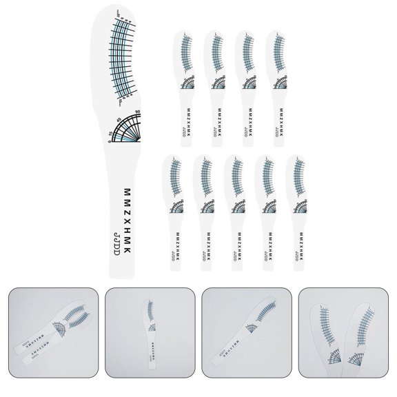 VERDANVERSE 10Pcs Paper Eyelash Ruler Durable Lash Crafting Tool with Curling Degree Scale