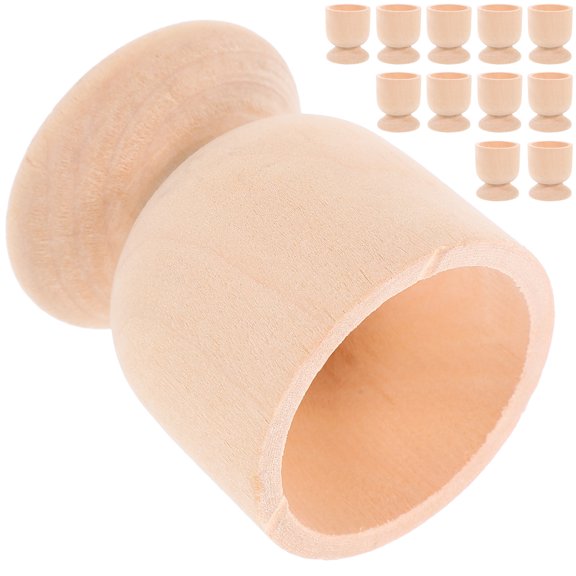 VERDANVERSE 15pcs Beige Wooden Easter Egg Holder Stand for Home Decoration