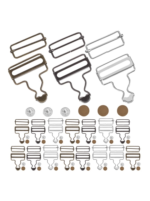 Metal Overall Buckles, Assorted Color, Durable Iron, Easy Adjustment, 18Sets
