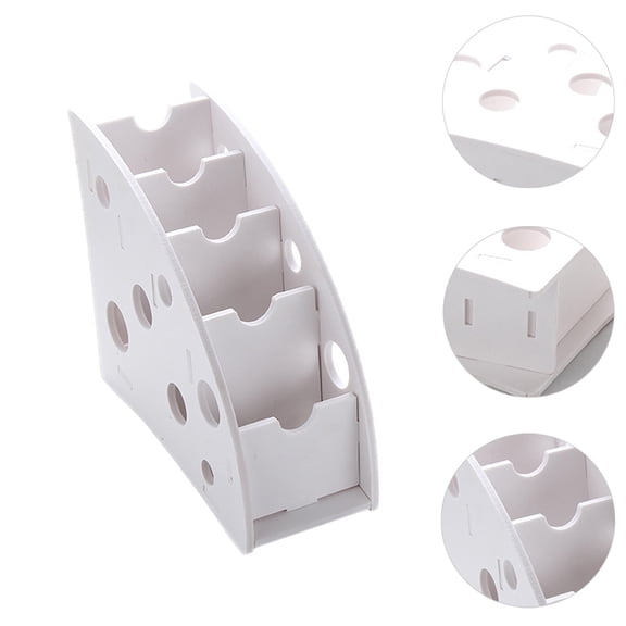 VERDANVERSE Remote Controller Organizer White Timber Plastic Board 1Pcs 7.5X6.7X3.1in