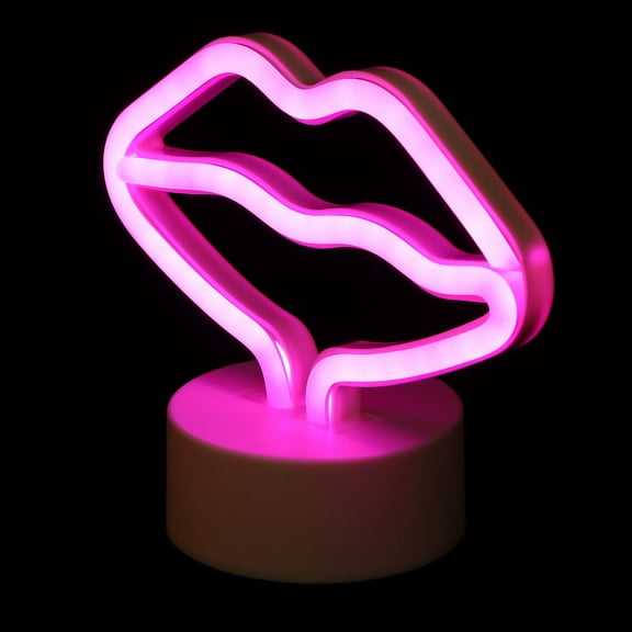VERDANVERSE 1Pack Night Lamp Lip Shape Red Acrylic Led Light Design For Home Party Celebration