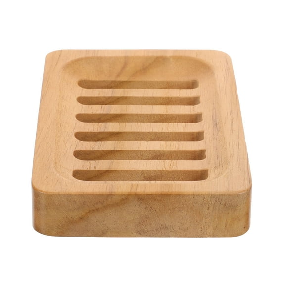 VERDANVERSE 1Pack Wooden Soap Display Rack Lattice Design Teak Wood Ventilation For Bathroom