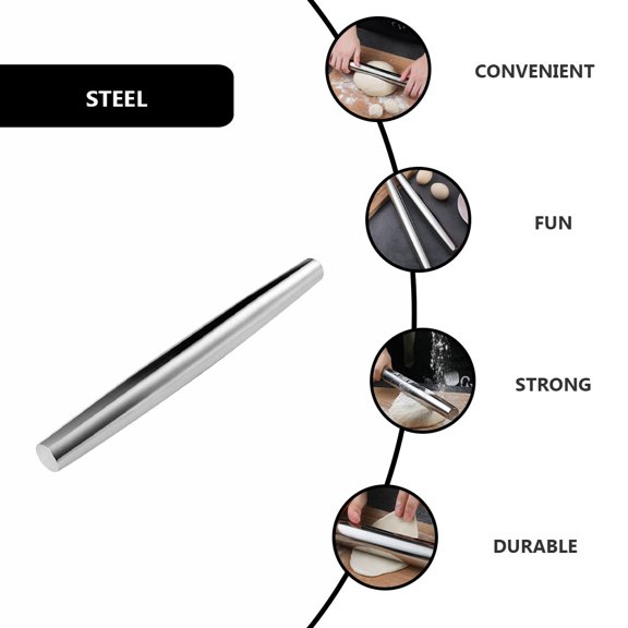 VERDANVERSE Practical Stainless Steel Rolling Stick for Baking and Dumplings