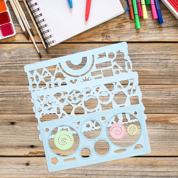 VERDANVERSE Drawing Tools Set for Artists with Plastic Ruler and Geometric Templates for Architecture, Design, and Drafting