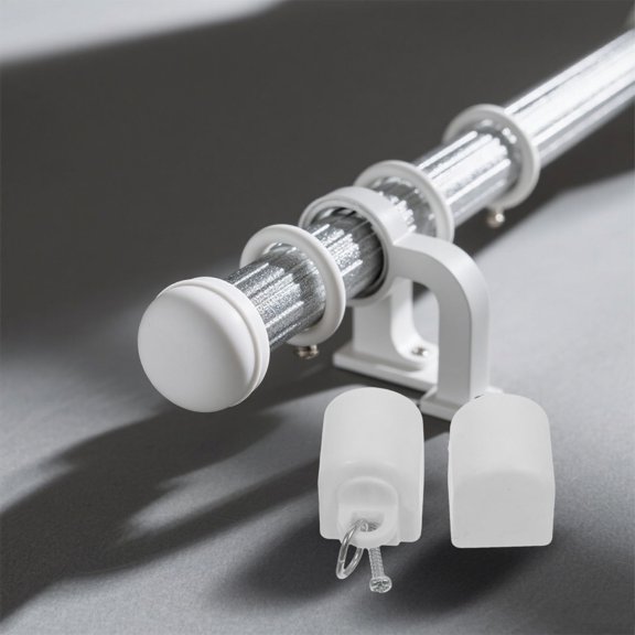 VERDANVERSE 20Pcs Plastic Curtain Track End Stops White for Home Curtain Rods Preventing Roller Slips