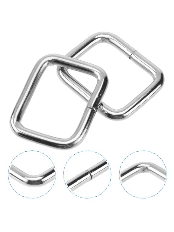 20pcs Silver Iron D Ring Buckle for Webbing, Strap Adjuster 35x28mm