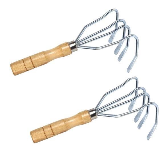 VERDANVERSE 2Pcs Claw Rake for Beach Seafood Digging Four-pronged Stainless Steel