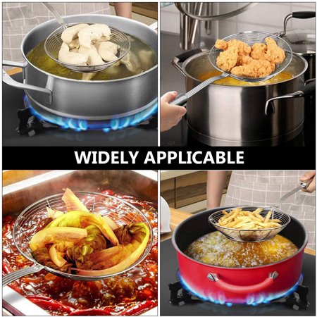 VERDANVERSE 2pcs Cooking Spider Strainer with Handle Stainless Steel for Frying
