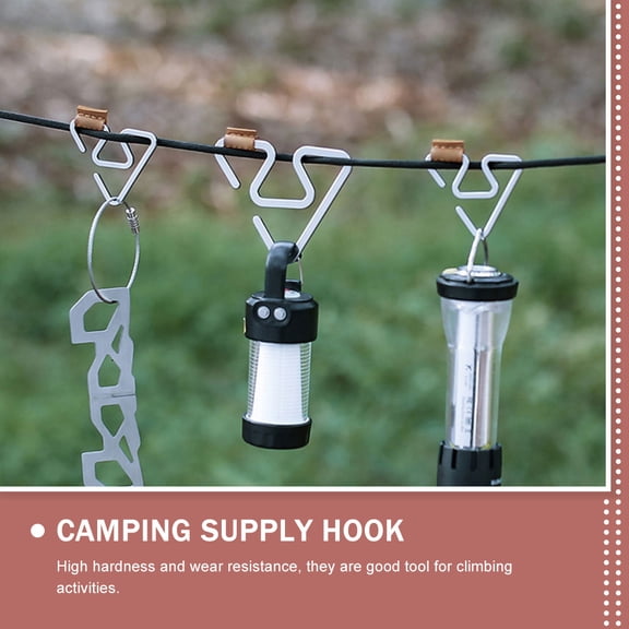 VERDANVERSE Stainless Steel Hanging Hooks Plated Silver Heavy Duty for Outdoor Travel and Climbing 2Pcs
