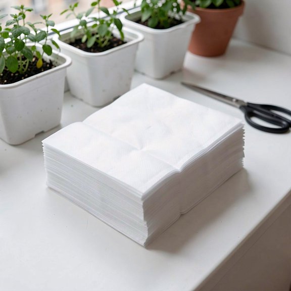 VERDANVERSE 300Pcs Plant Transplant Bags White Non Woven Fabric Grow Bags for Healthy Root Growth