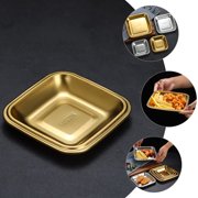 VERDANVERSE Stainless Steel Bbq Griddle Plate Golden 1Set