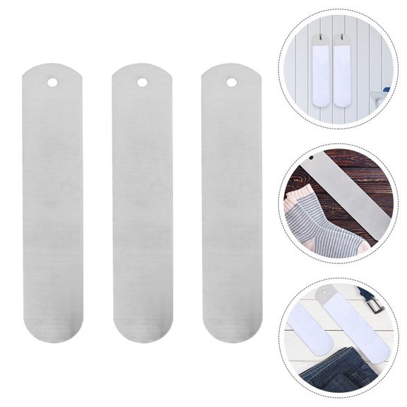 VERDANVERSE 3Pcs Plated Silver Metal Sock Boards for Sublimation Heat Press DIY Projects