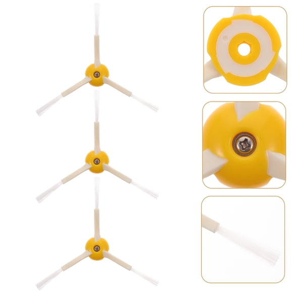 VERDANVERSE Robot Vacuum Accessories, Triangle Side Brush, Yellow, Easy to Install, 3Pcs