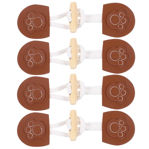 VERDANVERSE 4 Pairs Cotton Rope Toggle Buttons, Decorative Coat Fasteners for Sewing Jackets, Cardigans, Duffle Coats, Craft