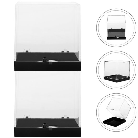 VERDANVERSE 4Pcs Clear Mineral Collection Display Boxes Multifunctional Plastic Storage Case with Label System