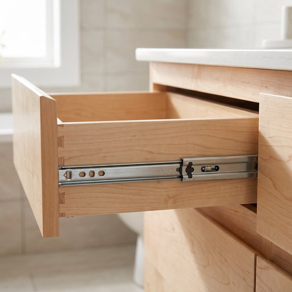 VERDANVERSE Compact Metal Drawer Slides 4-Pack for Kitchen Cabinets and Office Furniture