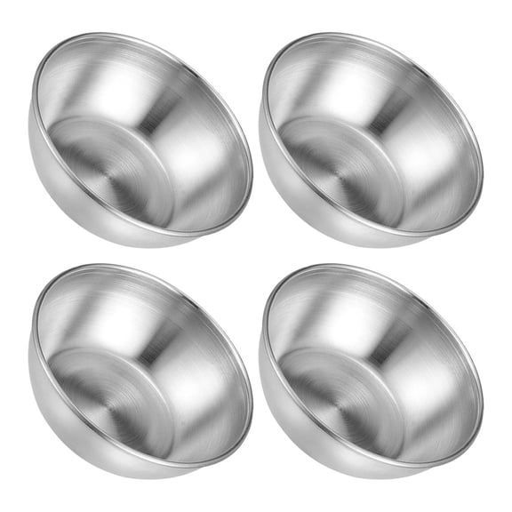 VERDANVERSE Small Mixing Bowls Silver Dipping Bowls Restaurant Owners for Formal Occasions 4Pcs