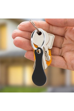 Portable Stainless Steel Trolley Tokens Black Key Rings for Home 4Pcs