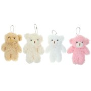 VERDANVERSE 4-Pack Kawaii Mini Bear Plush Keychains Cute Gifts for Kids, Wedding Favors, Party Accessories