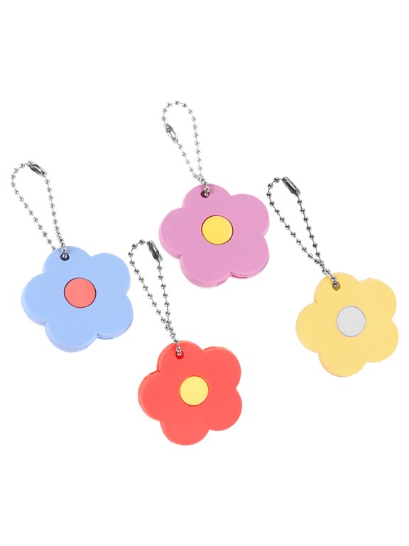 4Pcs Plastic Key Identifier Coding Rings with Floral Design for House Keys