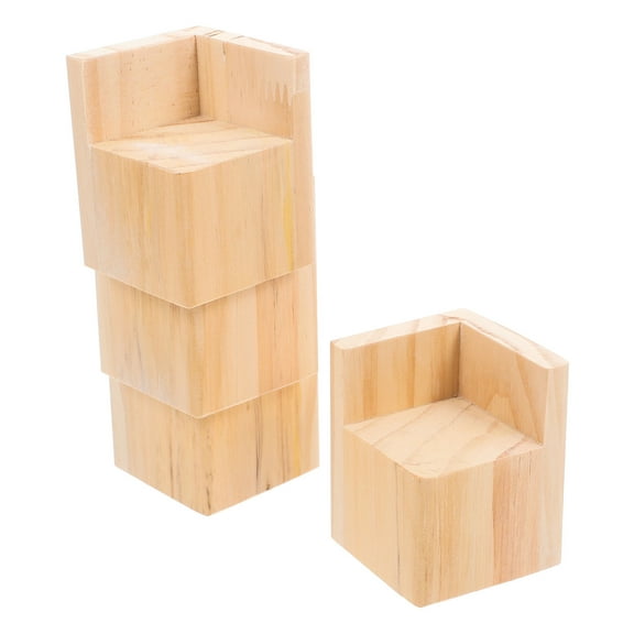 VERDANVERSE 4Pcs Khaki Wood Riser for Chair Leg Extenders for Height 5cm Height Increase