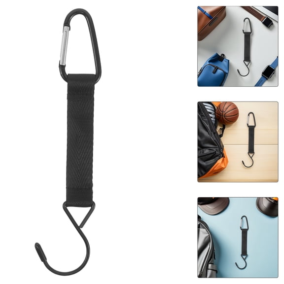 VERDANVERSE 4Pcs Lightweight Black Camping Hook Clips for Backpack and Baseball Bag Fence