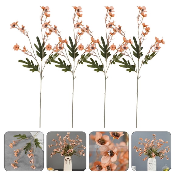 VERDANVERSE Dining Table Centerpiece Decor Orange Plastic 4Pcs