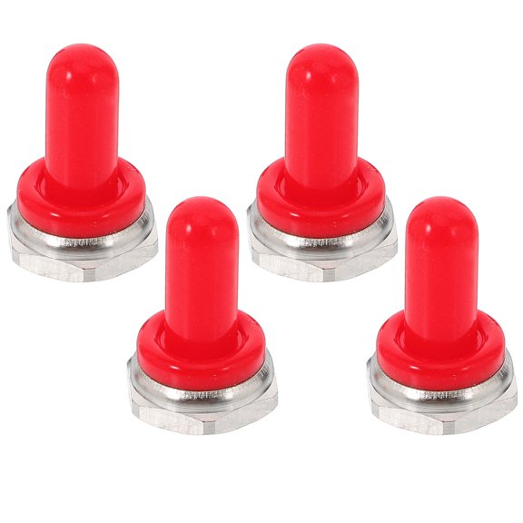 VERDANVERSE 4 Pcs Dustproof Toggle Switch Cover Cap Silicone Red Cap For Gym Equipment