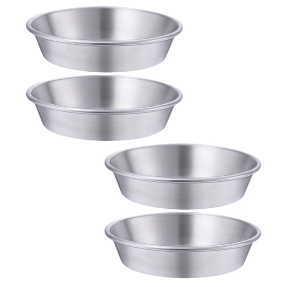 VERDANVERSE Set of 4 Stainless Steel Round Condiment Plates for Serving Pickles, Seasonings, and Sauces