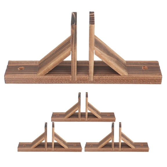 VERDANVERSE 4pcs Wooden Fence Post Holder Kit with Stable Base for Yard Gardens