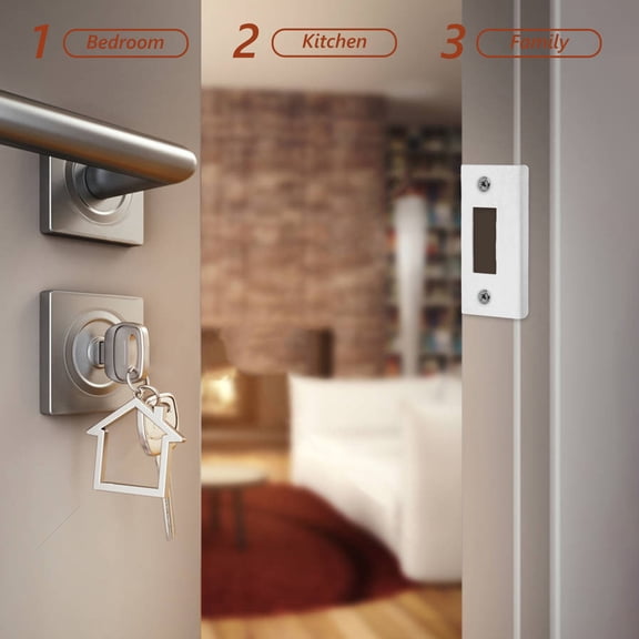 VERDANVERSE 6pcs Door Strike Plate Silver for Stainless Steel, Mortise Locks