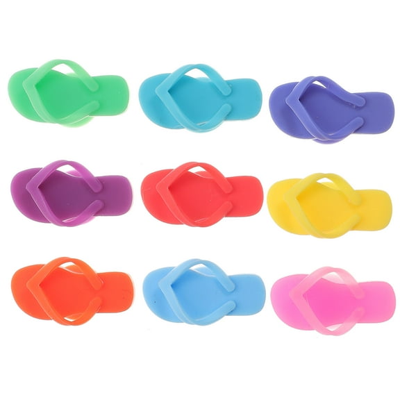 VERDANVERSE 9Pcs Wine Glass Charm Tags in Slipper Shape for Home and Bar Gatherings in Various Colors