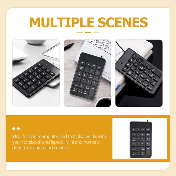 VERDANVERSE Wired USB Number Pad for Laptop Keyboard, Compact Plastic Design, Simple Style, Back to School Essential, 1 Set