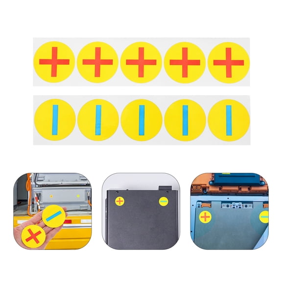VERDANVERSE Tear Resistant Battery Decals Clear Identification for Home Electrical 4Sheets
