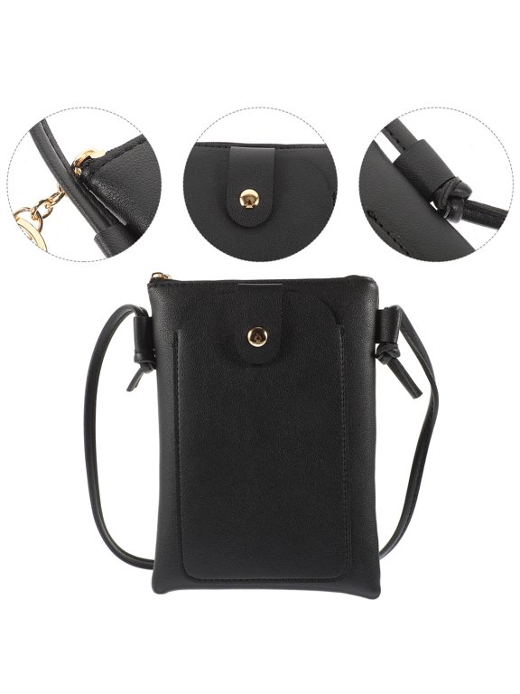 Black Durable Phone Bag Stylish Female Crossbody Shoulder Messenger Bag