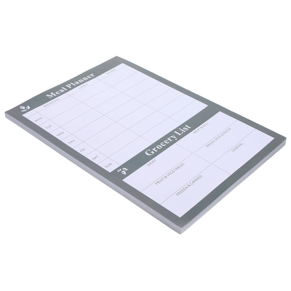VERDANVERSE Black Paper Meal Planner for Students with Weekly Menu and Grocery List
