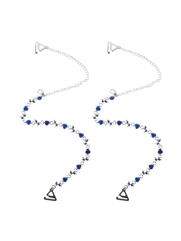 Blue Non-slip Adjustable Rhinestone Straps for Women Underwear 16.50.90.3in
